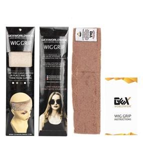 img 1 attached to 👑 GEX Adjustable Wig Grip Band with Hook and Loop Fastener – Non-Slip, Comfortable Thin Head Hair Band to Secure Wig and Avoid Headaches (Tan)