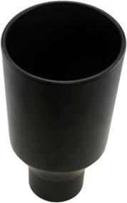 img 2 attached to 🚀 High-Quality 4" Inlet 7" Outlet 15" Black Stainless Steel Bolt On Slant Cut Rolled Edge Exhaust Tip for Truck Pickup: Non-Magnetic & Long-Lasting