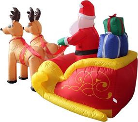 img 2 attached to 🛷 6-Foot Christmas Inflatable Santa on Sleigh with Reindeer - Outdoor Holiday Decoration with Lights