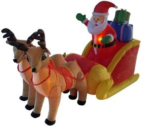 img 4 attached to 🛷 6-Foot Christmas Inflatable Santa on Sleigh with Reindeer - Outdoor Holiday Decoration with Lights