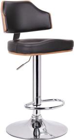 img 4 attached to 🪑 Baxton Studio Cabell Walnut and Black Modern Bar Stool: Stylish Design & Ideal Dimensions