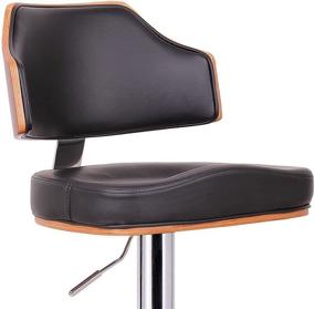 img 3 attached to 🪑 Baxton Studio Cabell Walnut and Black Modern Bar Stool: Stylish Design & Ideal Dimensions