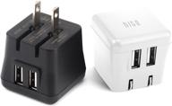 🔌 hito 2-pack 12w 2.4a dual port foldable plug usb travel wall chargers - iphone xs/xs max/xr/x/8/7/7 plus/6s/6s plus, ipad pro/air2/mini 3/mini 4, samsung, kindle & more logo