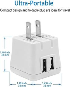 img 2 attached to 🔌 hito 2-Pack 12W 2.4A Dual Port Foldable Plug USB Travel Wall Chargers - iPhone Xs/XS MAX/XR/X/8/7/7 Plus/6s/6s Plus, iPad Pro/Air2/Mini 3/Mini 4, Samsung, Kindle & More