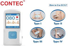 img 3 attached to 🩺 CONTEC PM10 ECG EKG Monitor | Holter Electrocardiogram Heart Rate Beat LCD Monitor with Free Software and Bluetooth Connectivity