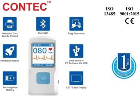 img 4 attached to 🩺 CONTEC PM10 ECG EKG Monitor | Holter Electrocardiogram Heart Rate Beat LCD Monitor with Free Software and Bluetooth Connectivity