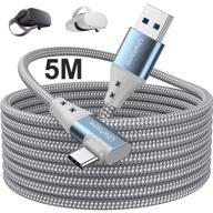 🔌 16ft braided usb3.0 to usb type c cable for oculus quest 2 link, 90 degree angle, with 5gbps fast data transfer and usb c charging - compatible with oculus quest 1/2, virtual reality headset, and gaming pc logo