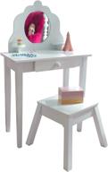🎁 white kidkraft medium wooden vanity set with stool - children's bedroom furniture, storage for kid's room, ideal gift for ages 3-8 logo