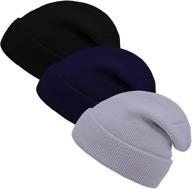 🧢 cooraby knitted beanies for boys: warm winter accessories and hats & caps with stretchy comfort logo