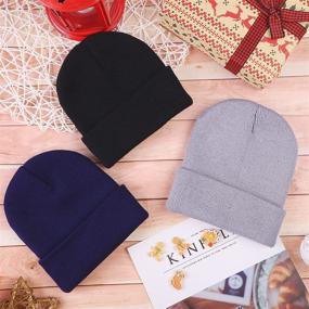 img 1 attached to 🧢 Cooraby Knitted Beanies for Boys: Warm Winter Accessories and Hats & Caps with Stretchy Comfort