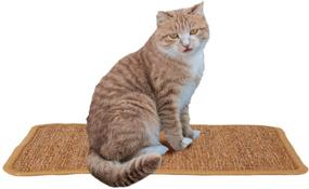 img 4 attached to 🐱 AIEX Cat Scratcher Mat - Natural Sisal Cat Scratching Pad, Non-Slip Rug for Cat Claws, Scratching & Sleeping (14.57x11.03 Inch)