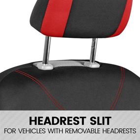 img 1 attached to 🚗 BDK UltraSleek Red Seat Covers: Full Set for Cars - Front and Rear Bench, Universal Fit for Auto Truck Van SUV