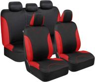 🚗 bdk ultrasleek red seat covers: full set for cars - front and rear bench, universal fit for auto truck van suv logo