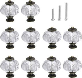 img 4 attached to Set of 10 Vintage Decorative Acrylic Pumpkin Knobs - Clear Cabinet Handles Pulls for Doors, Closet, Drawers, Dresser, Cupboard, Kitchen Furniture, or Kids Room