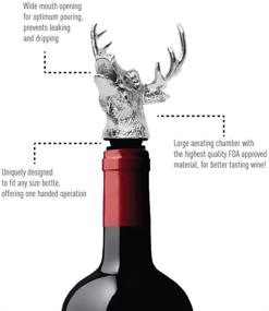 img 2 attached to FREEMASTER Wine Pourer Stainless Deer Stag Head Wine Aerators - 🍷 Unique Gift Ideas Bar Accessories for Birthday, Wedding, and Christmas Gifts (Silver White)