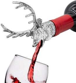 img 4 attached to FREEMASTER Wine Pourer Stainless Deer Stag Head Wine Aerators - 🍷 Unique Gift Ideas Bar Accessories for Birthday, Wedding, and Christmas Gifts (Silver White)