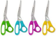 🔪 avarosa premium sewing scissors: 4 pack bulk scissors, 8 inch, ultra durable stainless steel blade, comfortable plastic handles - ideal for home, office use, tailoring, shearing logo