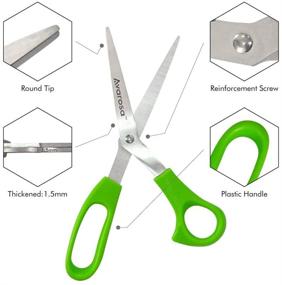 img 2 attached to 🔪 Avarosa Premium Sewing Scissors: 4 Pack Bulk Scissors, 8 Inch, Ultra Durable Stainless Steel Blade, Comfortable Plastic Handles - Ideal for Home, Office Use, Tailoring, Shearing