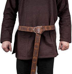 img 4 attached to Optimized Leather Accessories for Men's Belts in the Medieval Renaissance Style