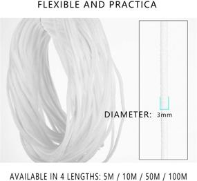 img 3 attached to Stretchy Elastic Cord for Homemade Face Masks - Soft White DIY Face Covering Sewing Roll (10.94 Yards, 3mm Thickness)