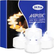 agptek lot 24 battery operated led cool white tea light candle: flickering & flashing for wedding, party, festival decorations логотип