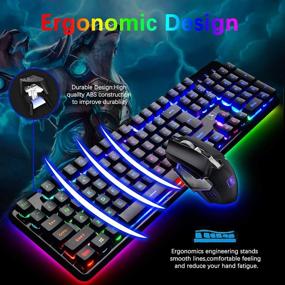 img 2 attached to 💡 Enhanced Rechargeable Keyboard and Mouse Combo with Backlit Gaming, Wireless 2.4G, and Long-lasting Battery for Laptop, PC, and Mac
