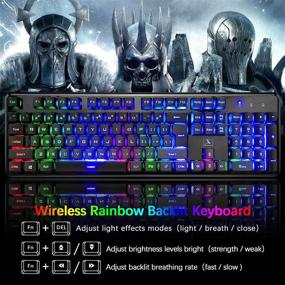 img 1 attached to 💡 Enhanced Rechargeable Keyboard and Mouse Combo with Backlit Gaming, Wireless 2.4G, and Long-lasting Battery for Laptop, PC, and Mac