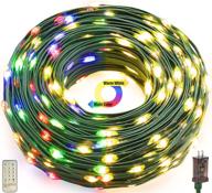 🎄 devply christmas string lights outdoor indoor - 300 led 110ft 9 modes - multicolor & warm white xmas fairy lights for tree, wedding, garden - end to end plug, holiday decoration logo