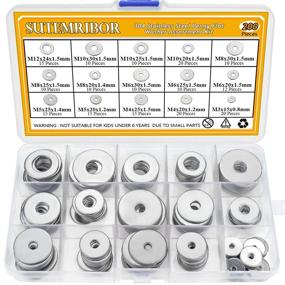 img 4 attached to Sutemribor 304 Stainless Steel Large Fender Washer Kit - 200 Piece Assortment with 15 Sizes: M3 M4 M5 M6 M8 M10 M12