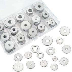 img 3 attached to Sutemribor 304 Stainless Steel Large Fender Washer Kit - 200 Piece Assortment with 15 Sizes: M3 M4 M5 M6 M8 M10 M12