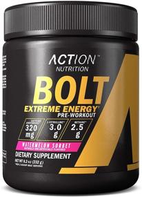 img 4 attached to 🍉 Пред тренировочный порошок Bolt Extreme Energy Водяной сорбет с ароматом арбуза: Без сахара энергетическая добавка для мужчин и женщин - 320 мг кофеина + 3,2 г бета-аланина + 3 патентованных ингредиента, 30 порций