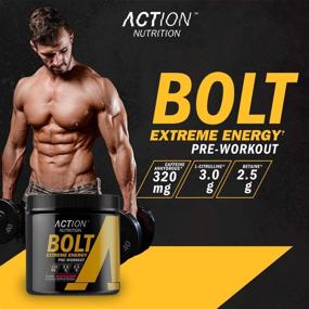 img 2 attached to 🍉 Пред тренировочный порошок Bolt Extreme Energy Водяной сорбет с ароматом арбуза: Без сахара энергетическая добавка для мужчин и женщин - 320 мг кофеина + 3,2 г бета-аланина + 3 патентованных ингредиента, 30 порций