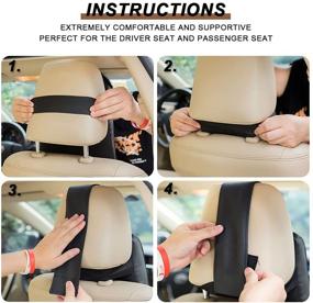 img 1 attached to 🚗 Car Seat Headrest Neck Rest Cushion: Comfortable Memory Foam Support for Neck and Back Pain Relief - Black 2pcs