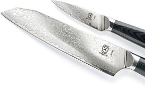 img 2 attached to Набор ножей Mercer Culinary Damascus VG-10 Santoku и Paring с высокой производительностью с рукоятками из G10