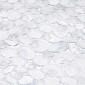 img 1 attached to 🛁 WELTRXE Clear Non-Slip Pebbles Bath Mat - Oval 27 x 14 Inch | Suction Cups, Drain Holes | Ideal for Bathroom Showers, Tub | Machine Washable | BPA and Latex Free Safe Shower Mats