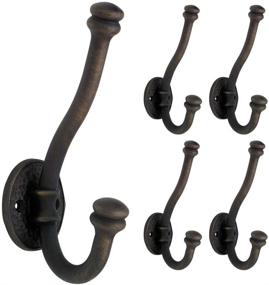 img 4 attached to 🔨 Franklin Brass Hammered Wall Hooks 5-Pack, Oil Rubbed Bronze Finish, FBHAMH5-OB2-C