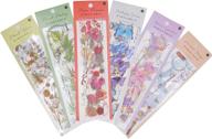 cliocoo vintage scrapbook stickers set - 36 sheets of pet transparent decals with plant butterfly flower rose designs logo