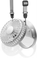 🌬️ handfan personal fan necklace: small portable & rechargeable neck fan with magnetic switch, strong airflow, 3 speed modes - perfect for travel, outdoors, camping (white) логотип