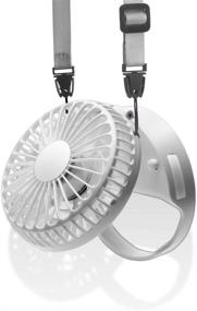 img 4 attached to 🌬️ HandFan Personal Fan Necklace: Small Portable & Rechargeable Neck Fan with Magnetic Switch, Strong Airflow, 3 Speed Modes - Perfect for Travel, Outdoors, Camping (White)