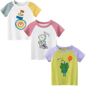 img 3 attached to 👚 DEEKEY Girls' Clothing: Graphic Toddler Short Sleeve T Shirts in Tops, Tees & Blouses
