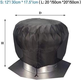 img 3 attached to 💨 Turbine Vent Cover for Enhanced Roof Ventilation - Durable, Lightweight, and Universal (S: 12"x17.5", Black)