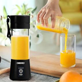 img 3 attached to 🏋️ OBERLY Portable Blender for Shakes and Smoothies: 2000mAh USB Rechargeable, 3D Six Blades, 13oz Travel Jars - Perfect for Gym, Office, and On the Go!