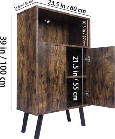 img 1 attached to 📚 Lavievert Retro Bookcase: Stylish & Versatile Storage Solution with Doors and Closed Compartments in Rustic Brown