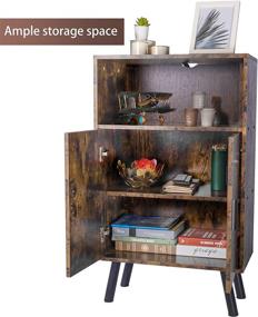 img 3 attached to 📚 Lavievert Retro Bookcase: Stylish & Versatile Storage Solution with Doors and Closed Compartments in Rustic Brown