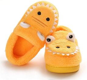 img 1 attached to 🦖 Adorable ENERCAKE Cartoon Dinosaur Toddler Slippers for Boys - Comfortable Shoes and Slippers Combo!