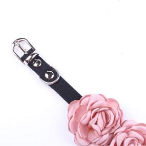 img 2 attached to 🌹 Stylish Handmade SKS PET Dog Collar: Roses Flower Design for Small Dogs Girl Chihuahua Yorkie - Adjustable Pet Necklace