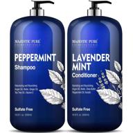 🌱 majestic pure peppermint oil shampoo and lavender mint conditioner set - hair growth stimulating formula with biotin for thinning hair, fights hair loss, sulfate free - men and women - 16.9 fl oz x 2 - effective hair care solution logo