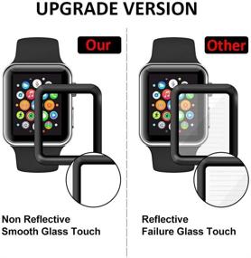 img 1 attached to 📱 38mm Apple Watch Series 3/2/1 Screen Protector [2 Pack] - Full Coverage Tempered Glass, Anti-Scratch HD Clear Bubble-Free Film for Apple iWatch 38mm