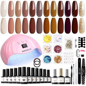 img 4 attached to Modelones Gel Nail Polish Kit with UV Light - 12 Colors Fall Winter Gel Polish Set & 48W Nail Lamp - Perfect Christmas Gift/Mirror & Matte Base Top Coat/ Essential Manicure Tool for DIY Nail Art at Salon-Quality