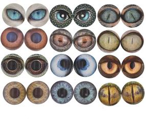 img 3 attached to 🔮 10 Pairs 30mm Glow in the Dark Glass Animal Eyes: Enhance DIY Crafts with Round Dome Glass Cabochons Flatback for Clay Projects
